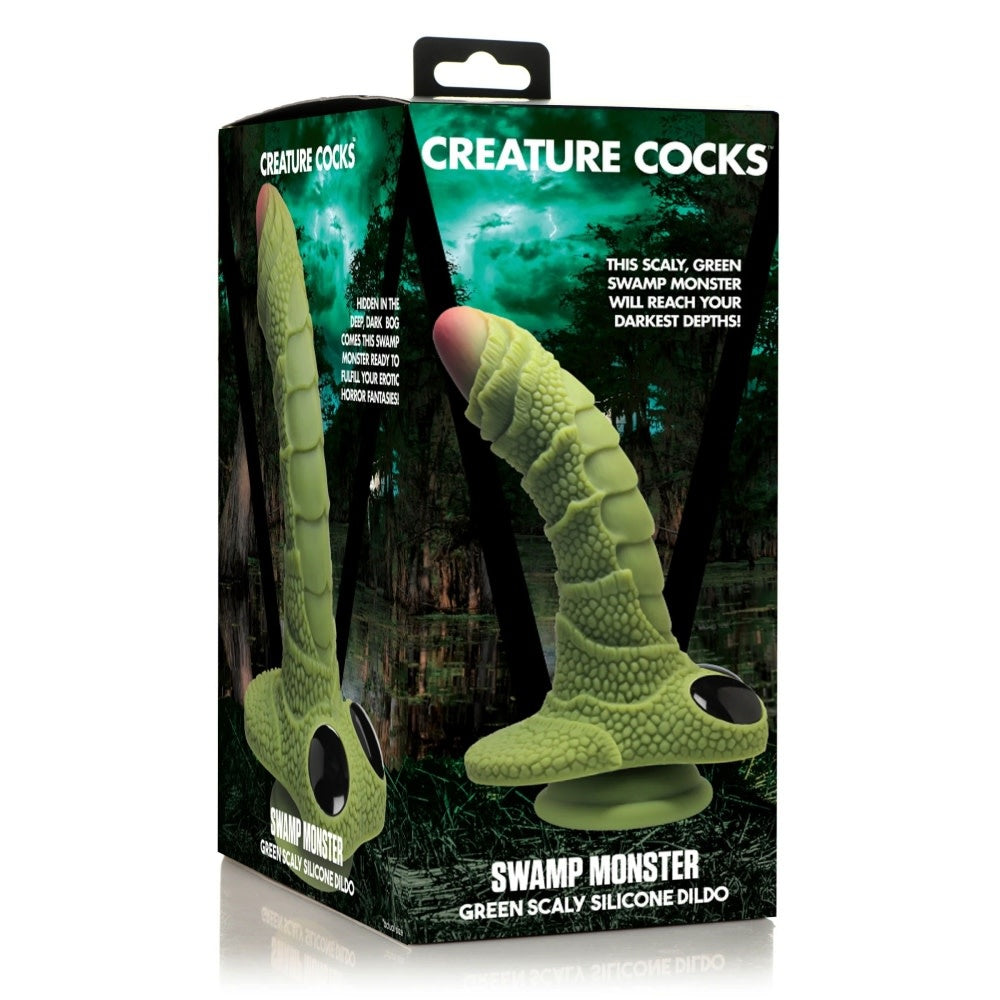 Creature Cocks - Swamp Monster Green Scaly Silicone Dildo