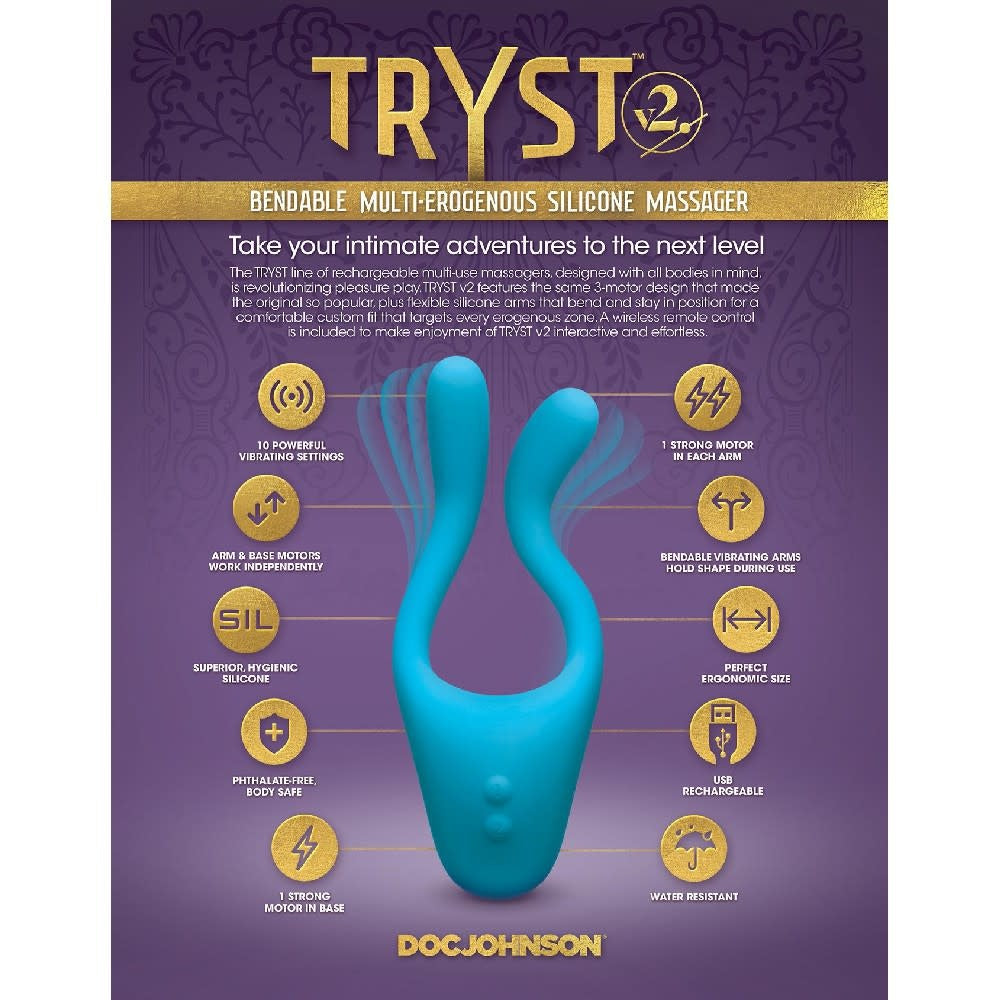 Tryst 2 Bendable Silicone Massager with Remote