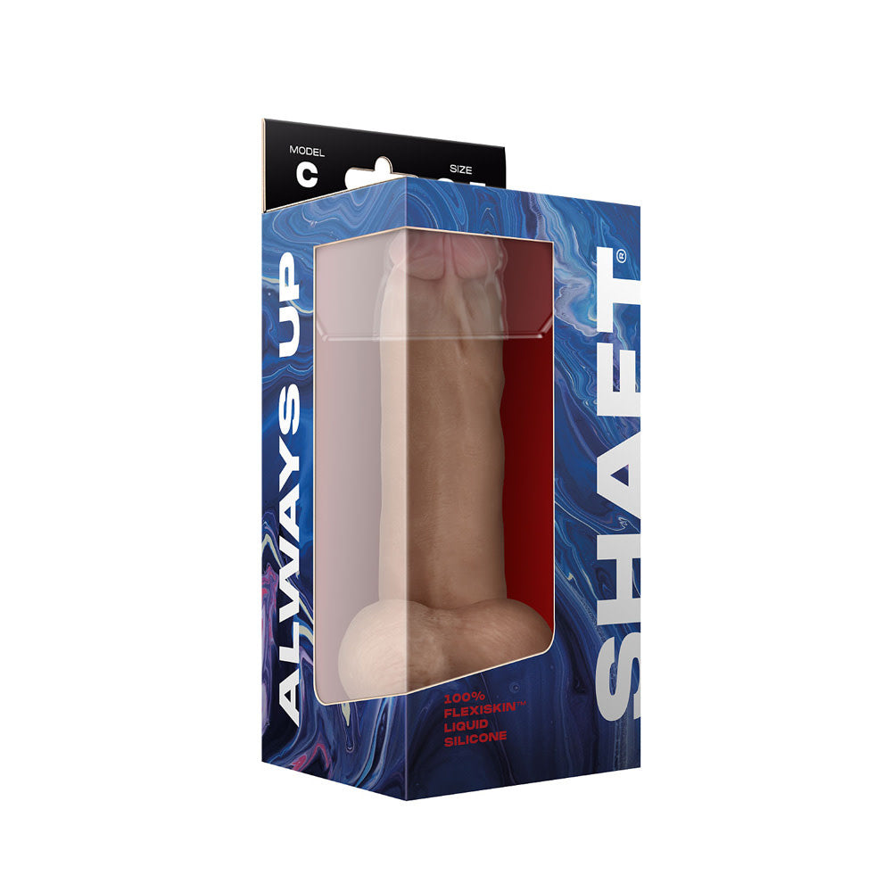 Shaft Model C Flexskin Liquid Silicone 8.5" Curved Dong w/Balls - Pine