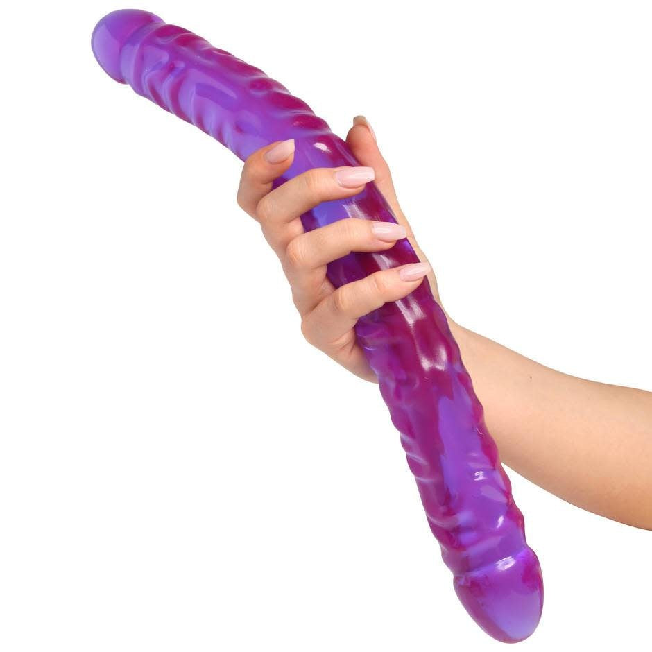 Crystal Jellies 18-inch Double Dildo - Purple