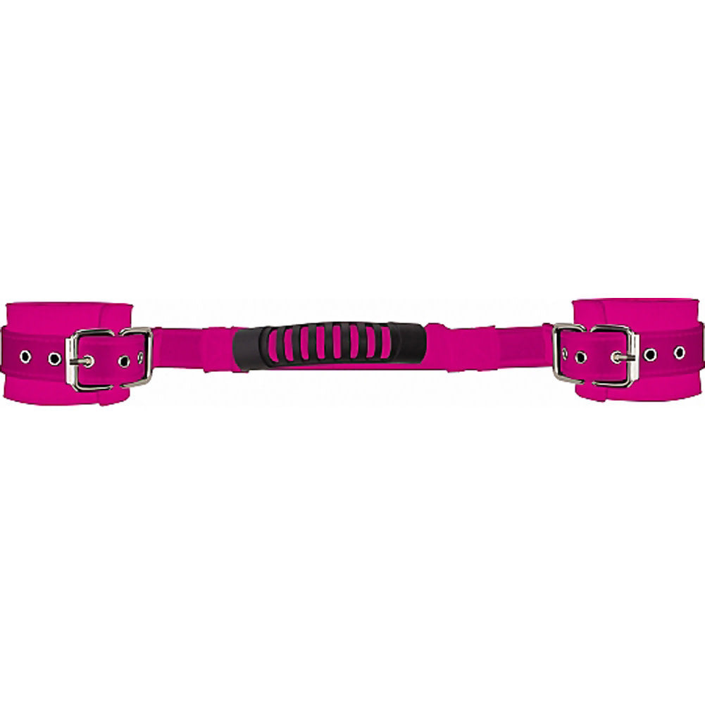 Adjustable Leather Handcuffs - Pink