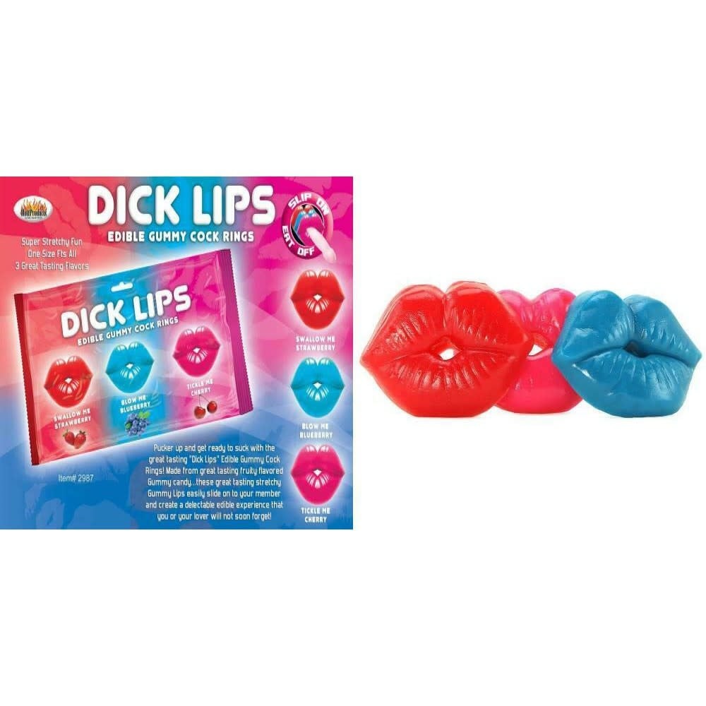 Dick Lips Edible Gummy Cock Rings 3 Pack