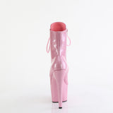 7" Pink Glitter Patent Lace-Up Bootie