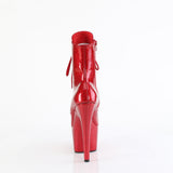 7" Ruby Red Glitter Patent Lace-Up Bootie