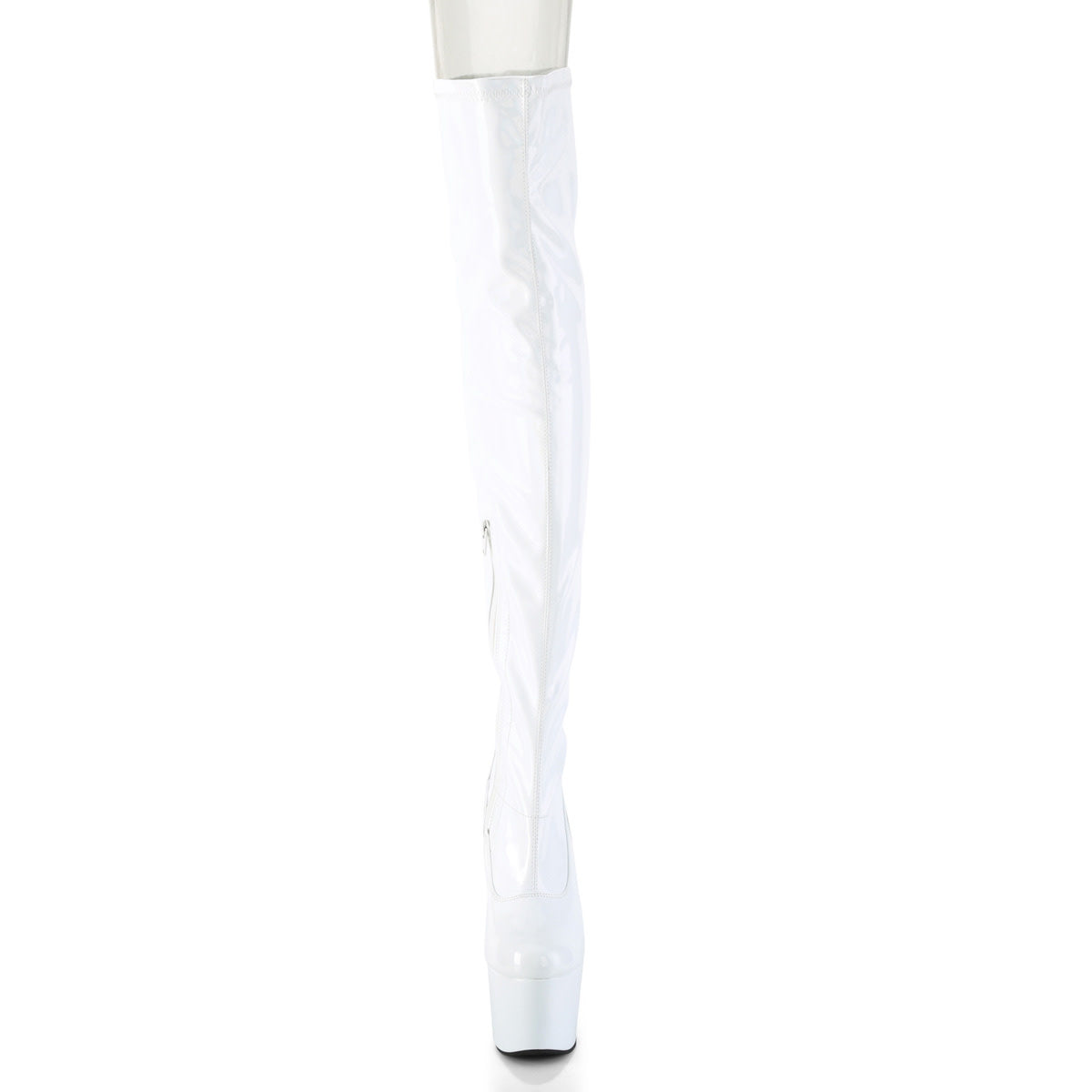 7" White Patent Holographic Thigh High Boot