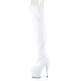 7" White Patent Holographic Thigh High Boot