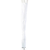 7" White Patent Holographic Thigh High Boot