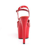 7" Spike Heel Red Platform Ankle Strap Sandal