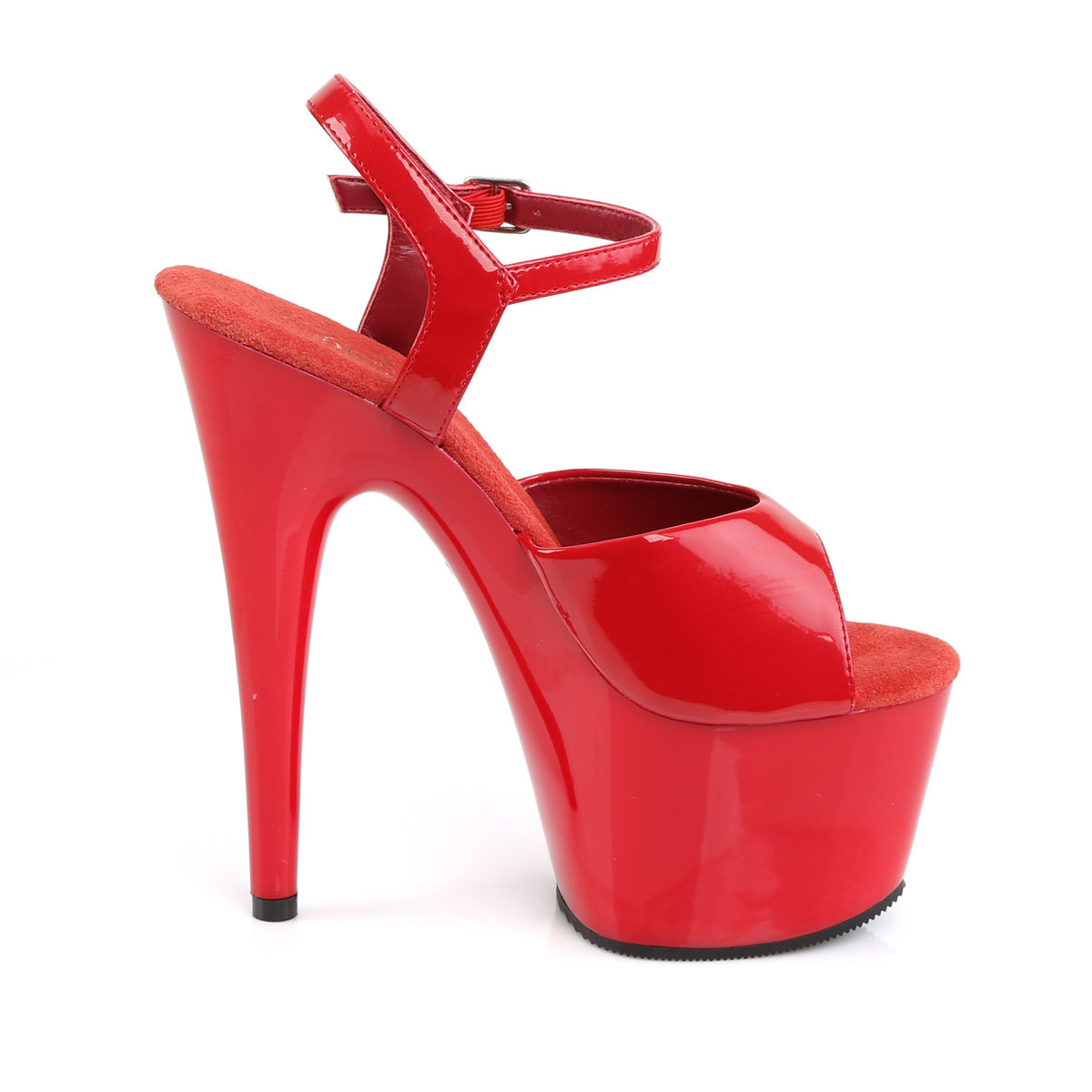 7" Spike Heel Red Platform Ankle Strap Sandal