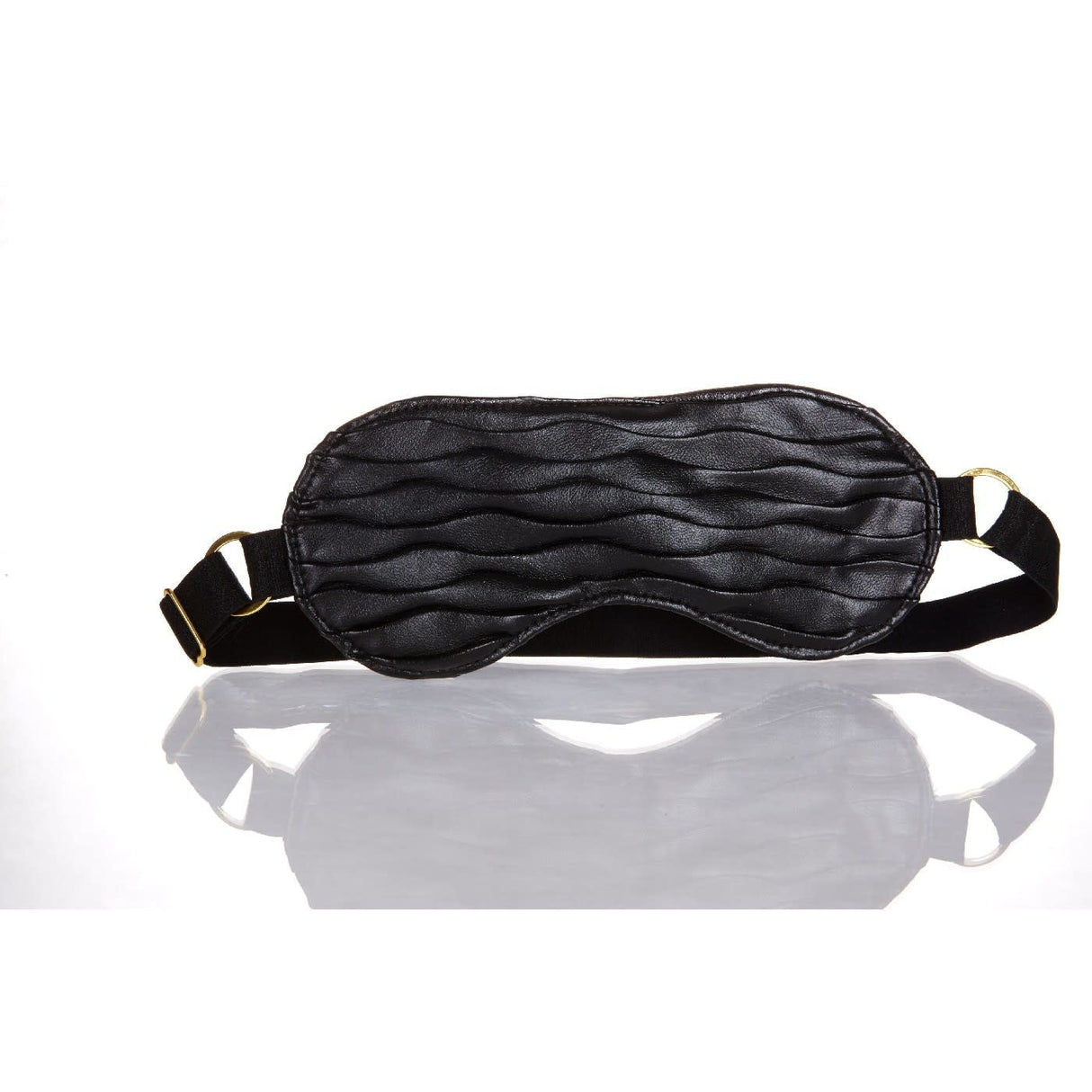 Ruched Faux Leather Eye Mask