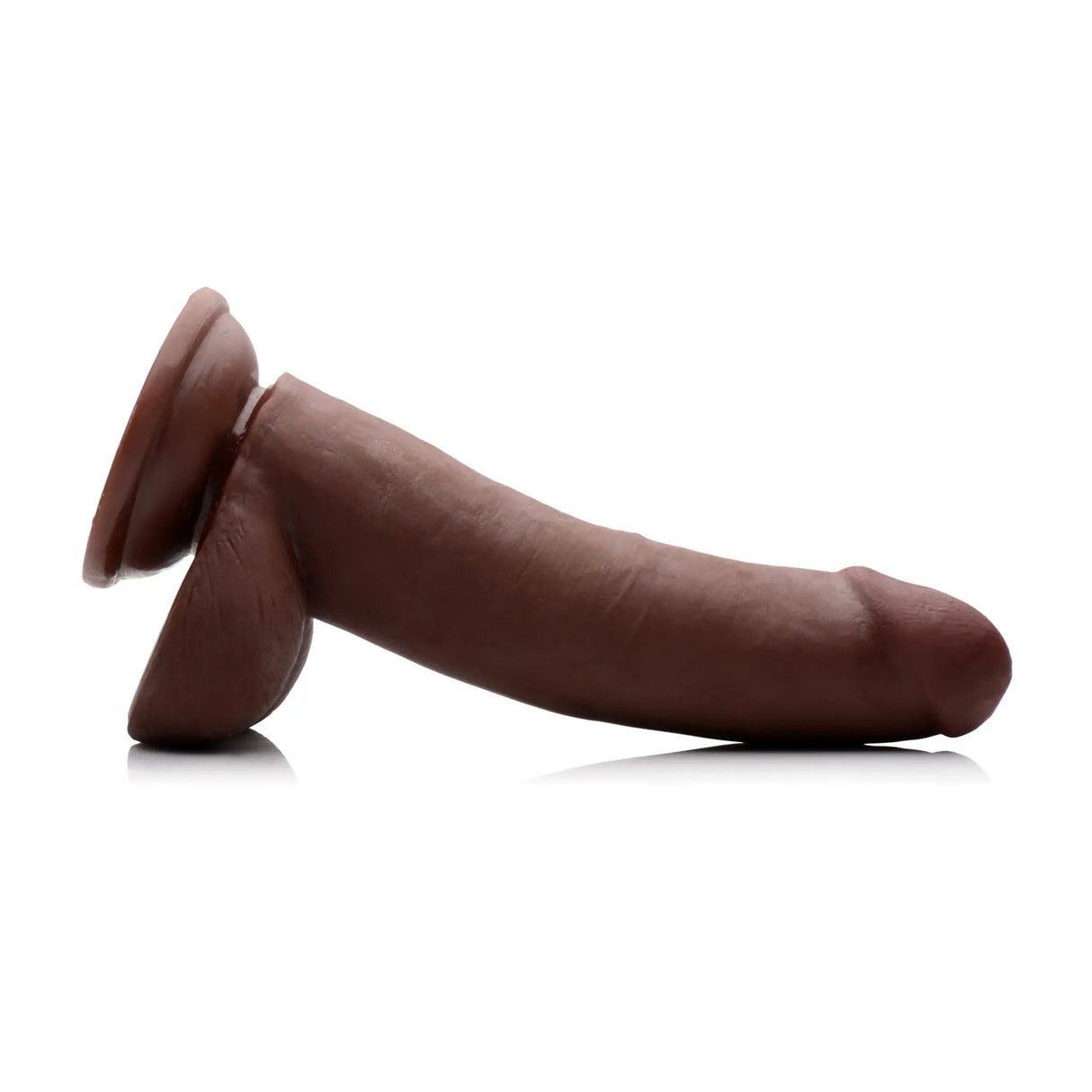 8 Inch Ultra Real Dual Layer Suction Cup Dildo - Coffee