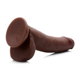 8 Inch Ultra Real Dual Layer Suction Cup Dildo - Coffee