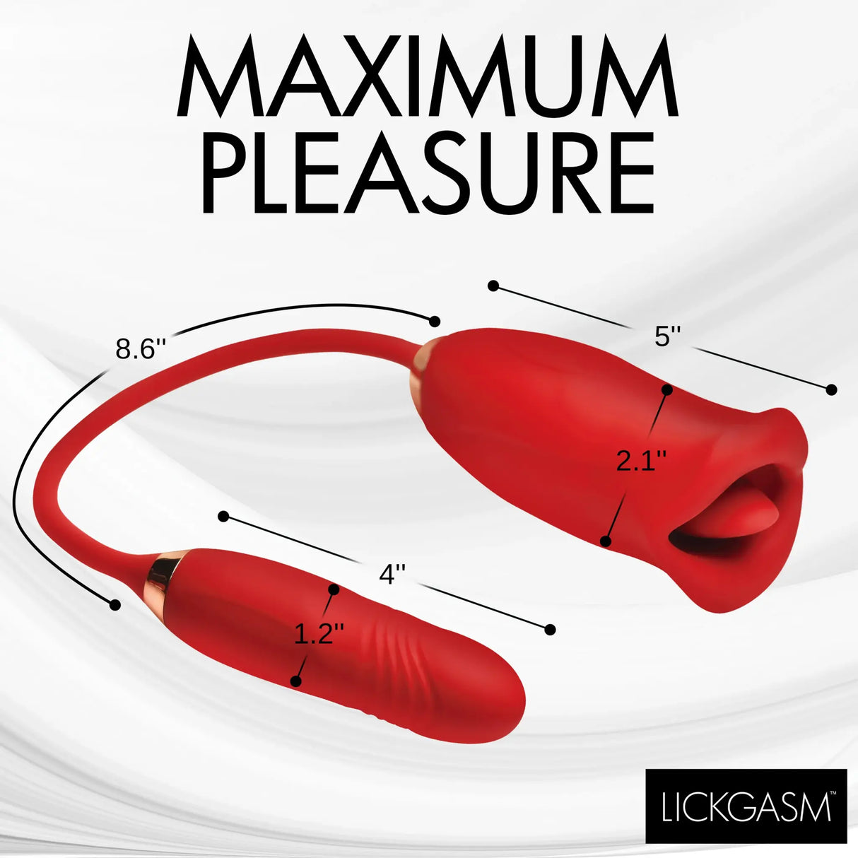 LICKGASM Magic Kiss Clitoral Stimulator w/Thrusting Vibrator