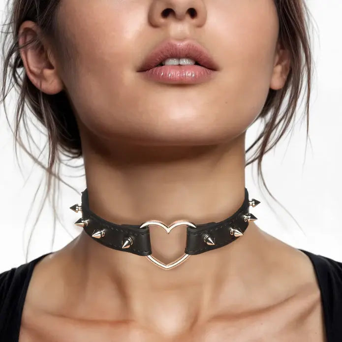 Spiked Heart Collar