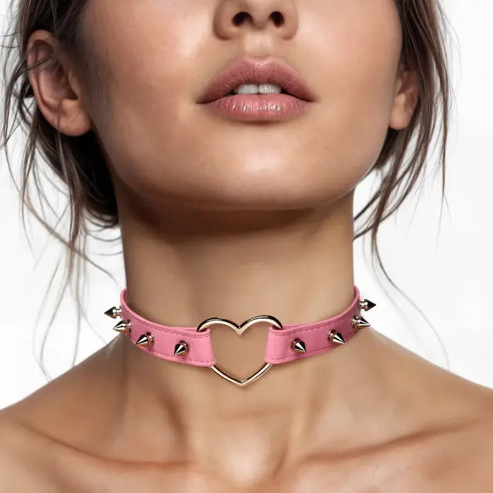 Spiked Heart Collar