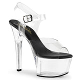 6" Black Platform Ankle Strap Sandal