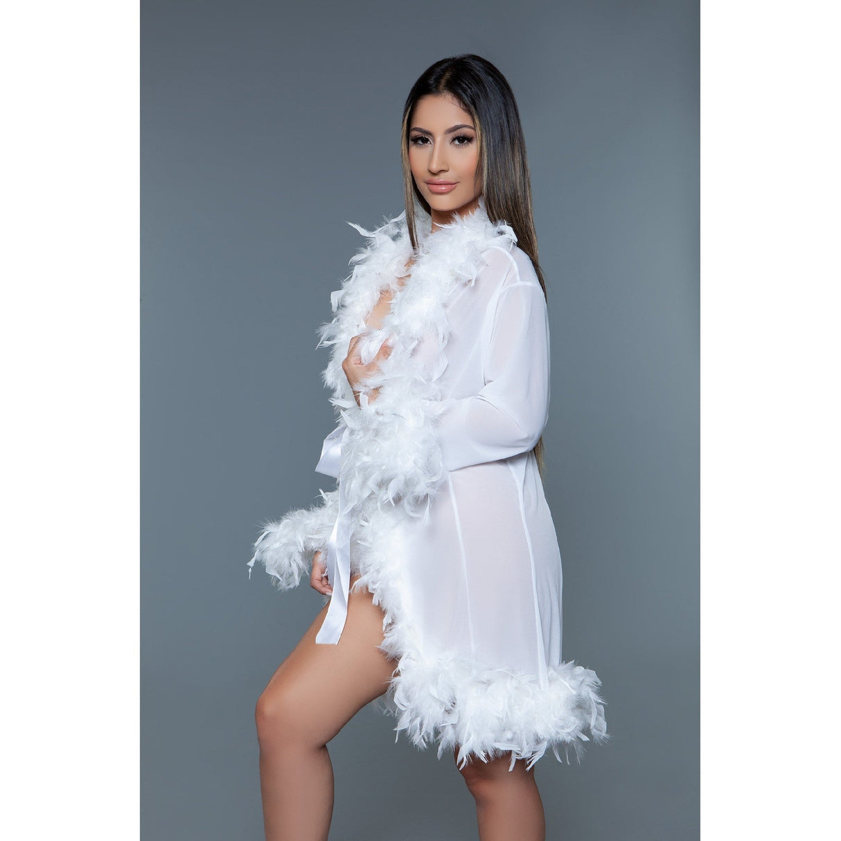 Short Deluxe Feather Robe