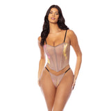 Nova Light Iridescent Mesh Bustier Set