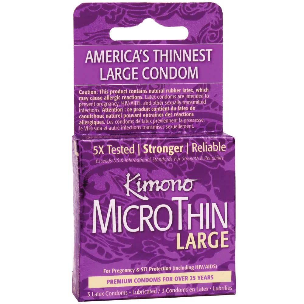 Microthin Large Condom 3-pack