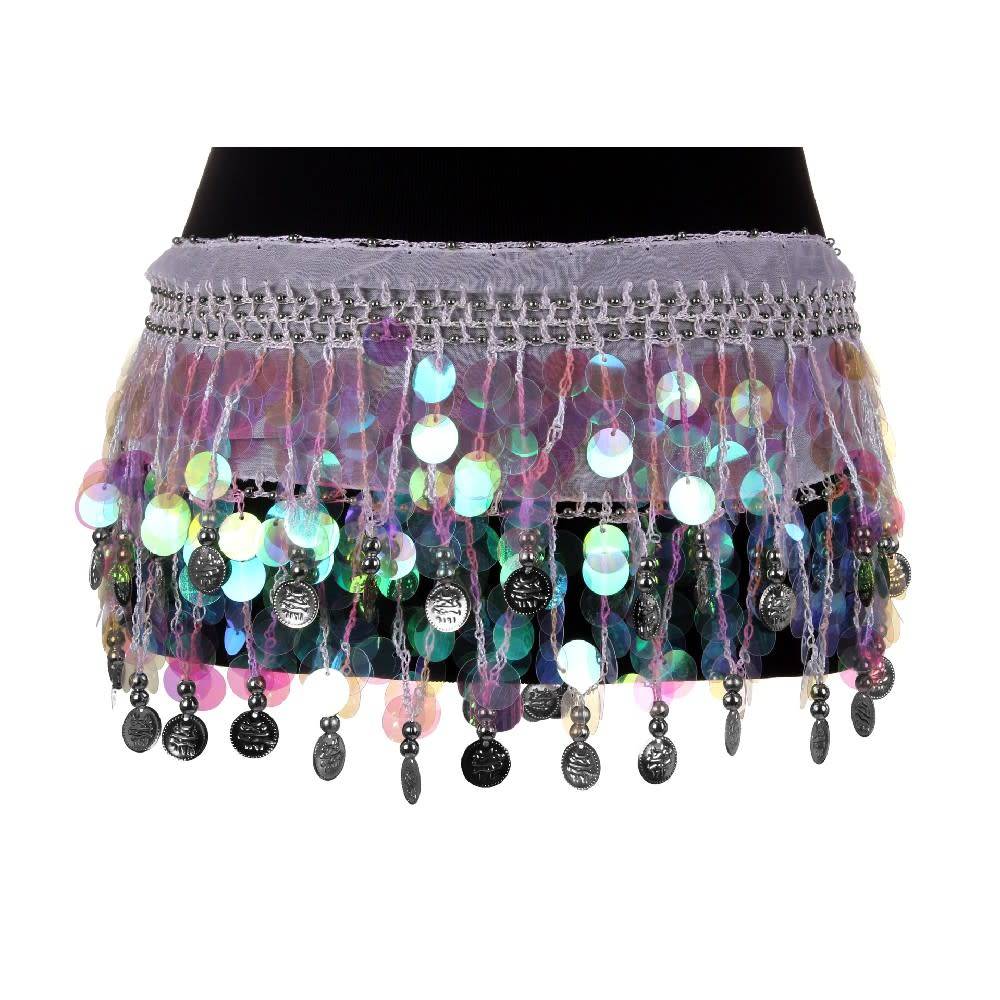 Iridescent Coin Skirt Crochet White