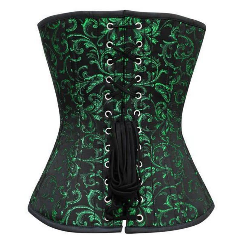 Brocade Overbust Corset Green