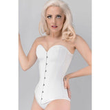 Satin Overbust Corset Bridal White