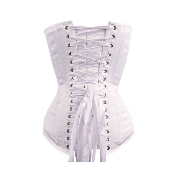 Satin Overbust Corset Bridal White