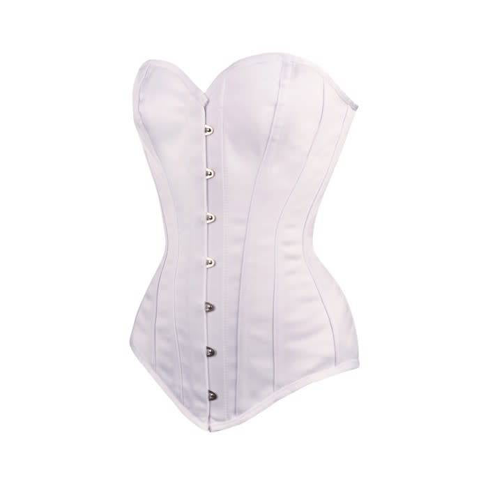 Satin Overbust Corset Bridal White