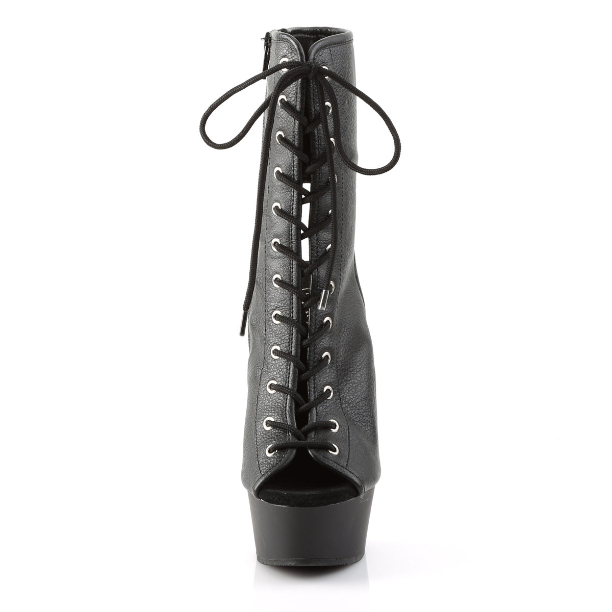 6" Heel Platform Open Toe/Heel Lace Up Bootie