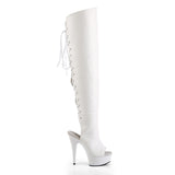 White 6" Matte Open Toe/Heel Thigh High Boot