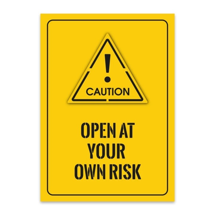 "Open At Your Own Risk" Penis Card