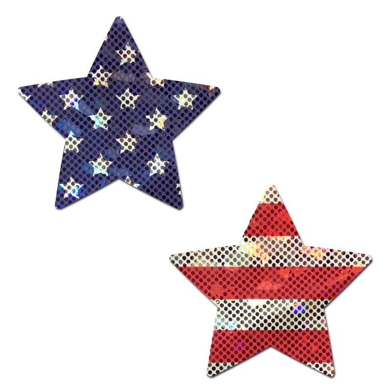 Glittering Stars and Stripes Patriotic Star Pasties