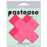 Glow-in-the-Dark Neon Cross Pasties - Neon Pink