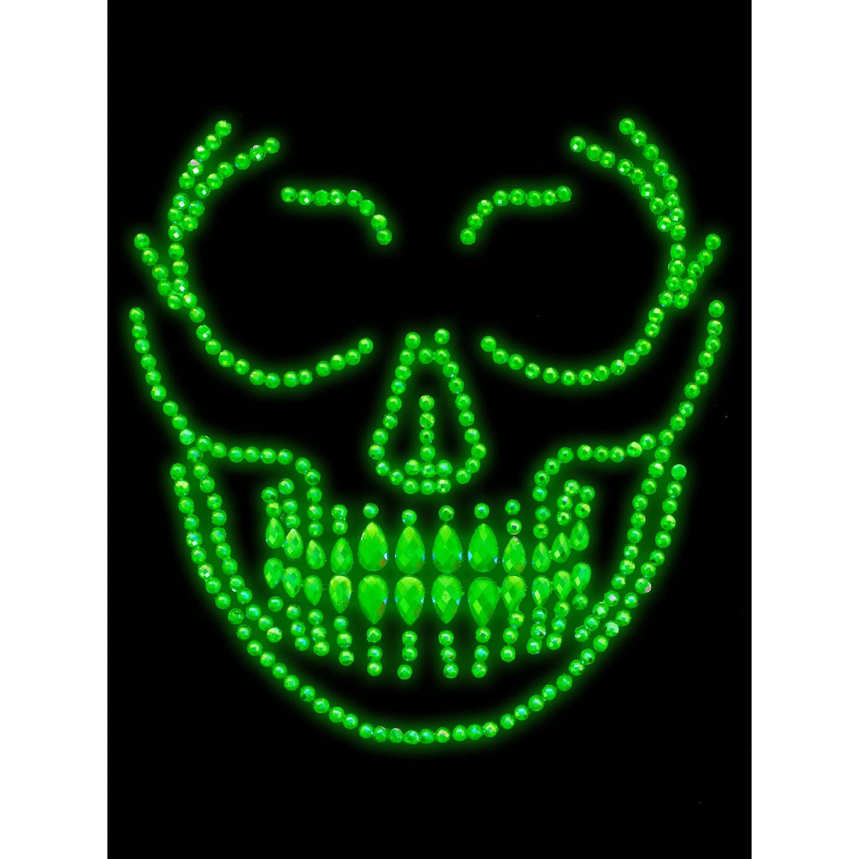 Glow In The Dark Adhesive Skeleton Face Jewels