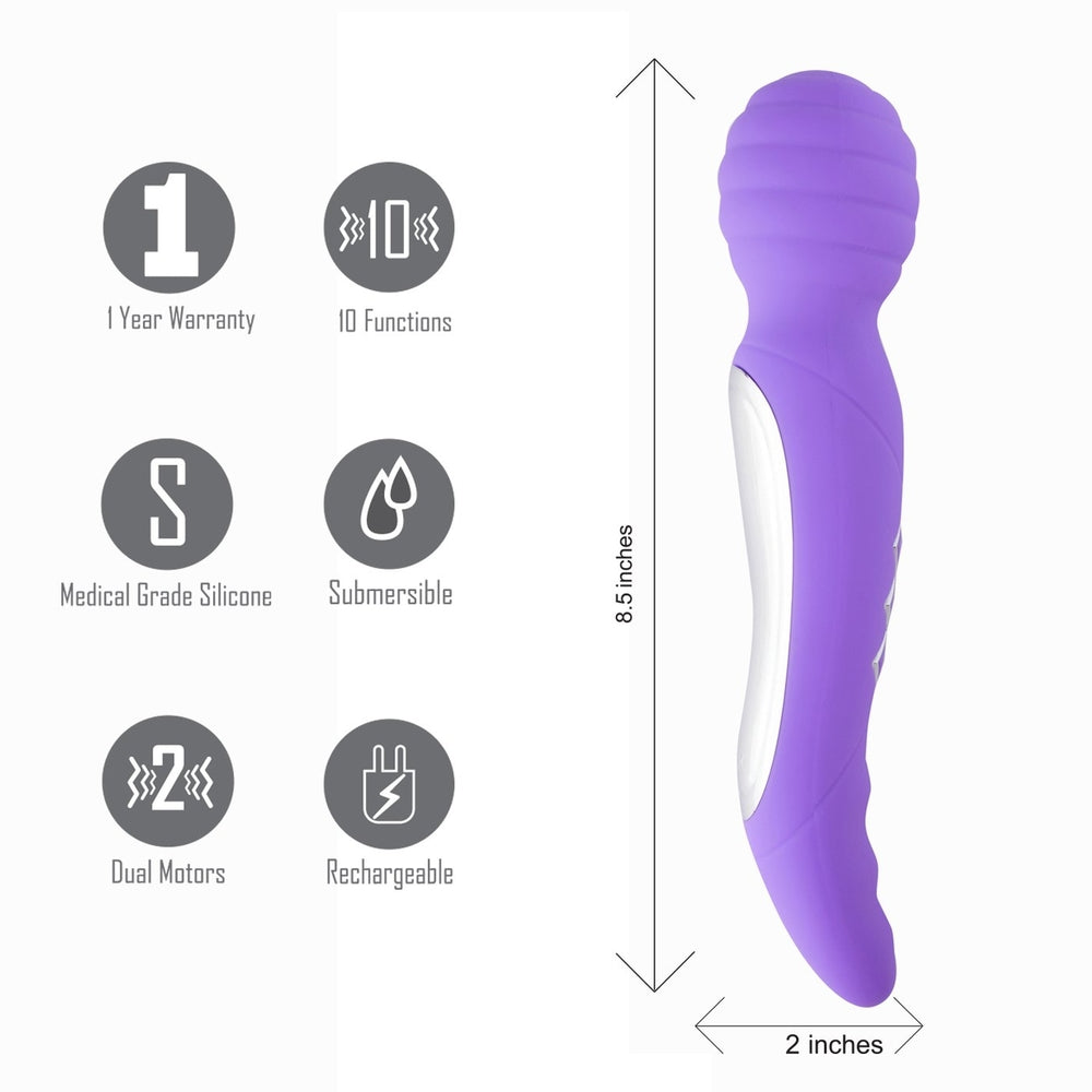 Zoe Maia Dual Vibrating Wand - Purple