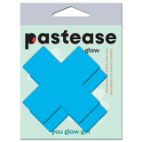 Glow-in-the-Dark Neon Cross Pasties - Turquoise