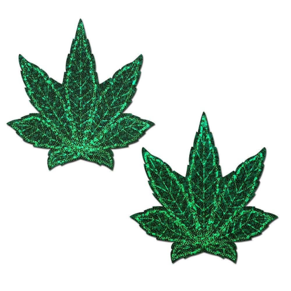 Glitter Green Weed Pasties