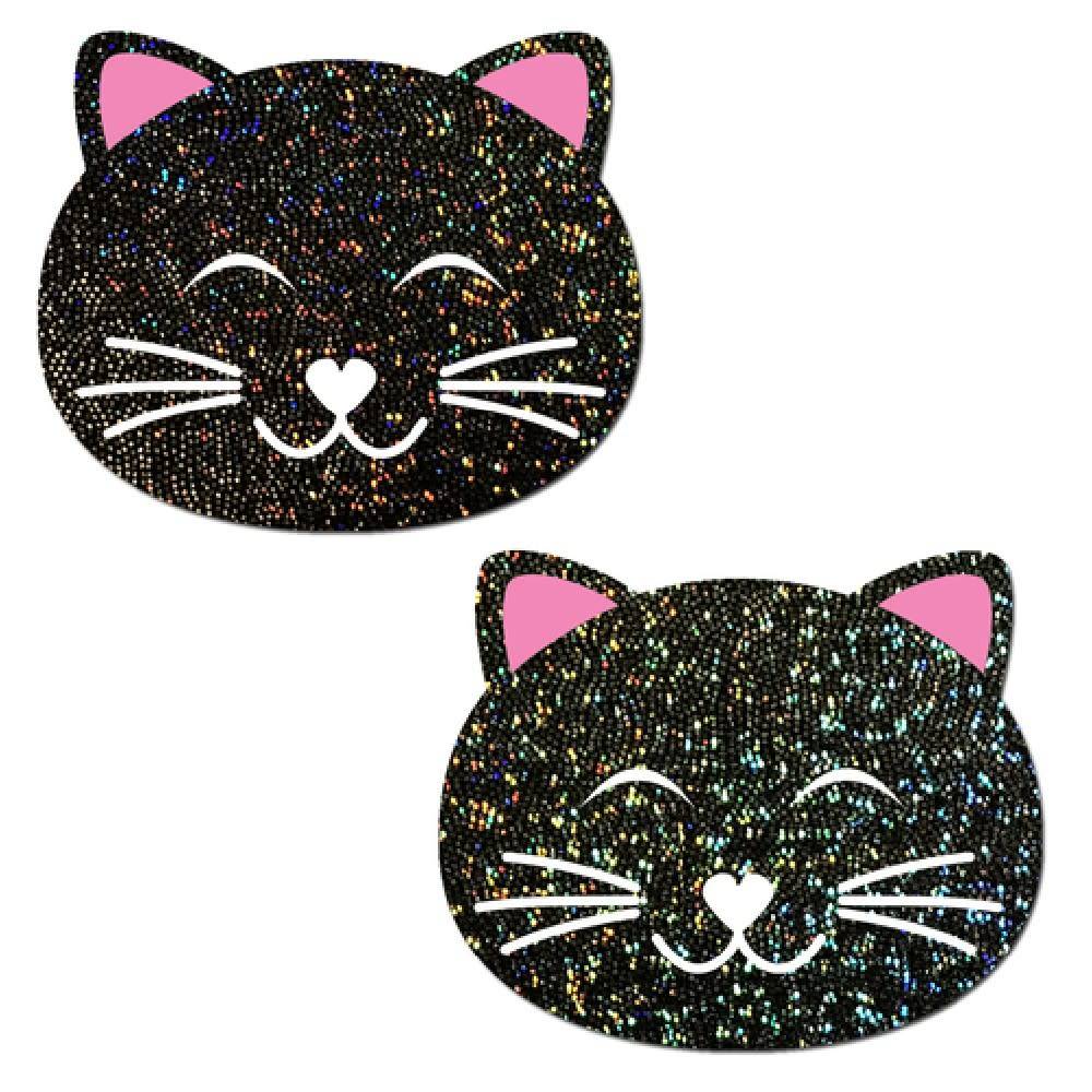 Happy Black Cat Glitter Pasties