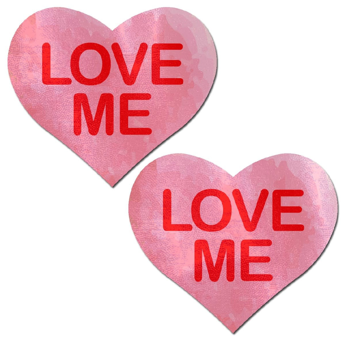 "Love Me" Pink Heart Pasties