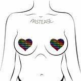 Black Rainbow Pride Heart Pasties