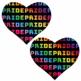 Black Rainbow Pride Heart Pasties