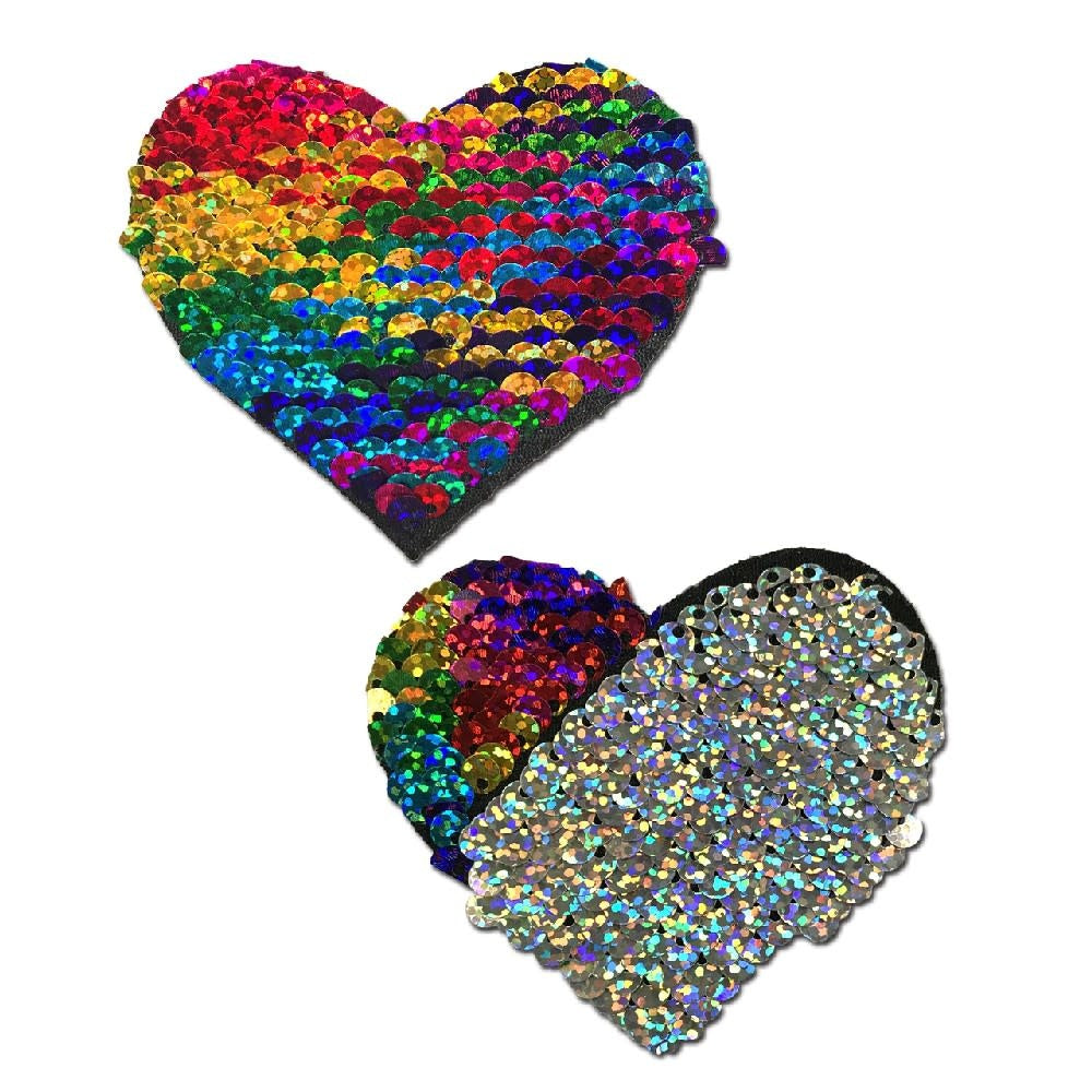 Rainbow Color Changing Heart Pasties