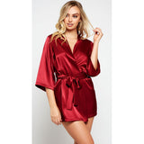 Satin 3/4 Sleeve Robe with Matching Sash