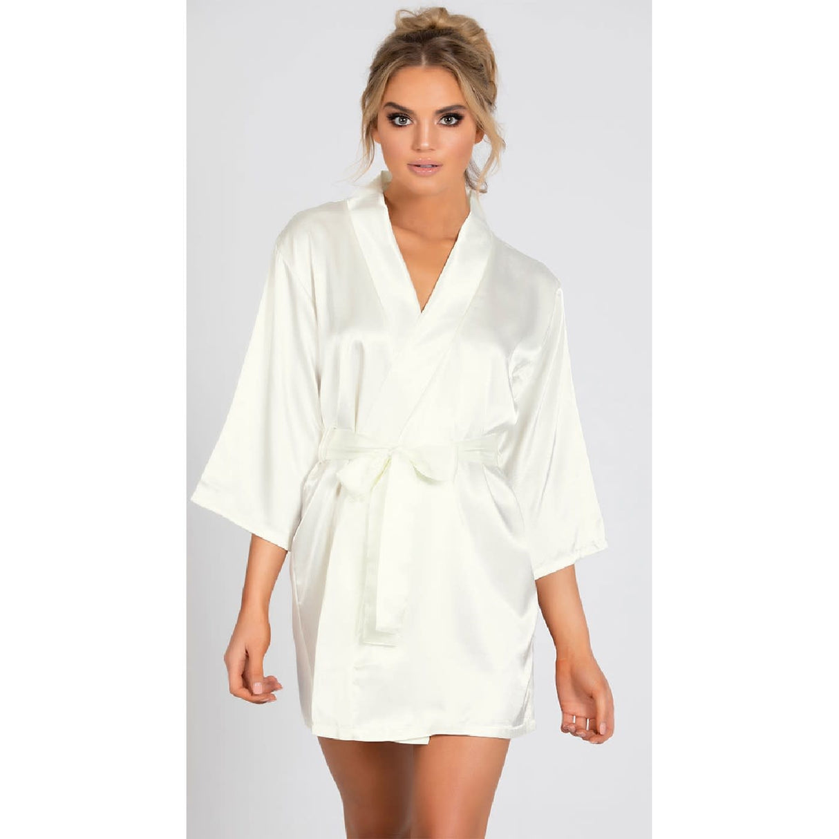 Satin 3/4 Sleeve Robe with Matching Sash