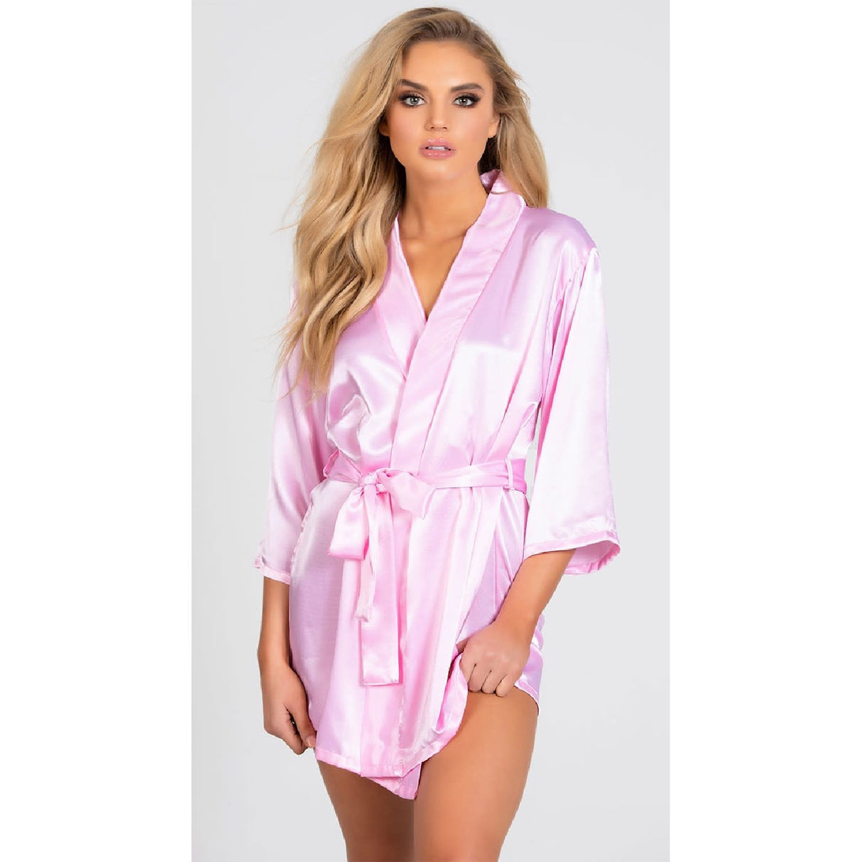 Satin 3/4 Sleeve Robe with Matching Sash