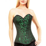 Brocade Overbust Corset Green