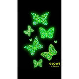 Aurelia Glow In The Dark Butterfly Body Adhesive Jewels - Pack of Six Jewels