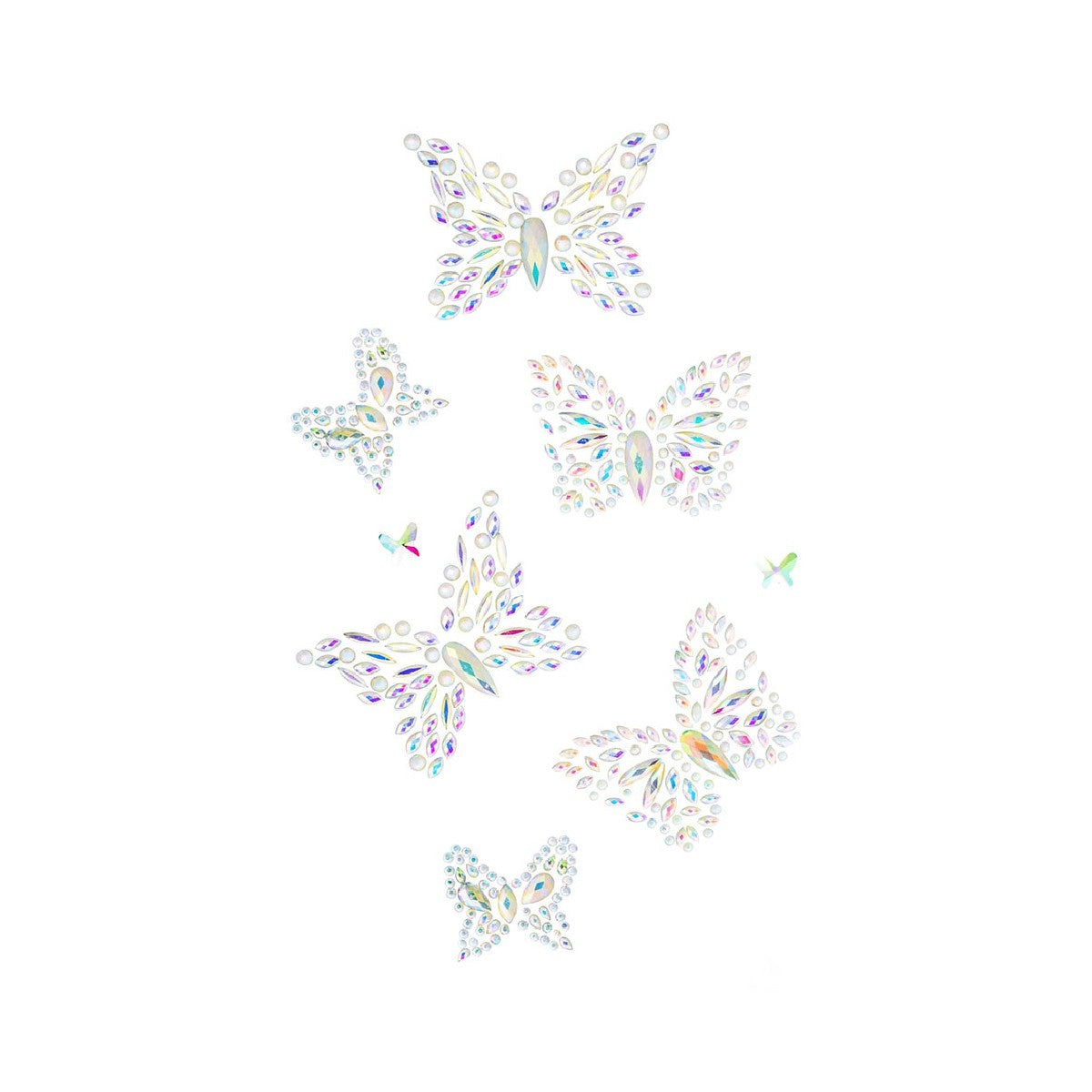 Aurelia Glow In The Dark Butterfly Body Adhesive Jewels - Pack of Six Jewels