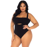 Two Piece Opaque Bandeau and Suspender Bodysuit - Curvy