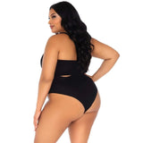 Two Piece Opaque Bandeau and Suspender Bodysuit - Curvy